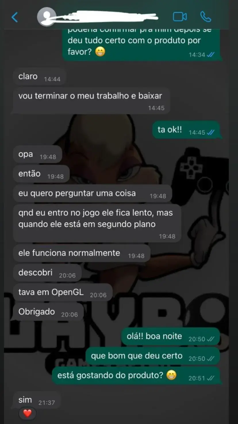 Retrofy cliente elogiando whatsapp
