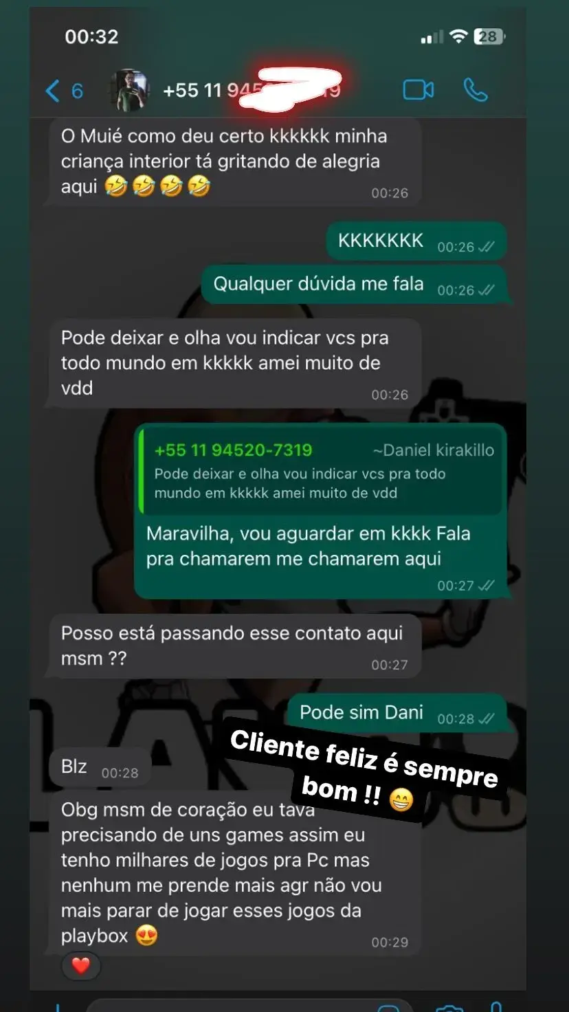 Retrofy cliente agradecendo no whatsapp